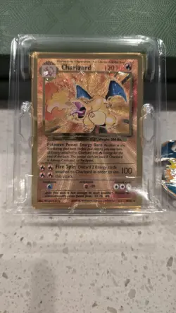 Charizard Celebrations Metal Card Gold 4/102 Promo Light Play Trading Card Game - Image 1