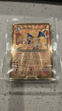 Charizard Celebrations Metal Card Gold 4/102 Promo Light Play Trading Card Game - Image 3