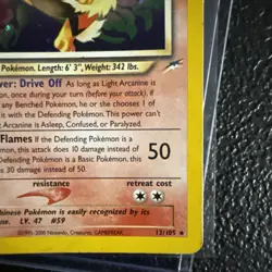 Pokemon Light Arcanine TCG Neo Destiny 12/105 Holo Rare Card with HP - Image 5