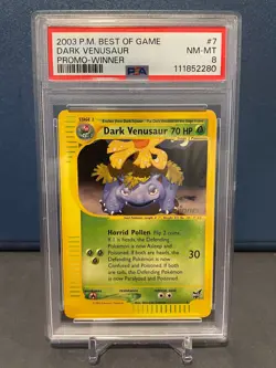 Dark Venusaur Pokemon Card - Winner Promo - 2003 Best of Game - 7 - PSA 8 - Image 1