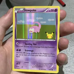 Slowpoke 32/83 Holo Generations Pokemon Card Pikachu 20th Stamped Foil Common - Image 2