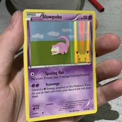 Slowpoke 32/83 Holo Generations Pokemon Card Pikachu 20th Stamped Foil Common - Image 3