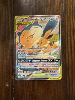 Pokemon Eevee & Snorlax GX Tag Team Trading Card Holo Rare - Image 1