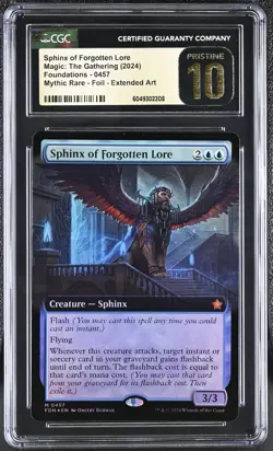 SPHINX OF FORGOTTEN LORE Foundations Extended Art Foil CGC 10 Pristine MTG - Image 1