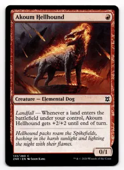 MTG Magic the Gathering Akoum Hellhound (133/280) Zendikar Rising NM - Image 1