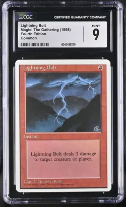 LIGHTNING BOLT 4th Edition CGC 9 Vintage MTG [Nostalgium] - Image 1