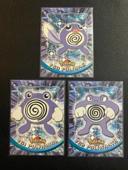 Pokemon Topps - Poliwrath, Poliwhirl, Poliwag (Blue Logo) - TV Animation Edition - Image 1