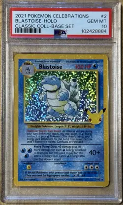 Blastoise PSA 10 Holo 2021 Pokemon Celebrations Classic Collection Base Set #2 - Image 1