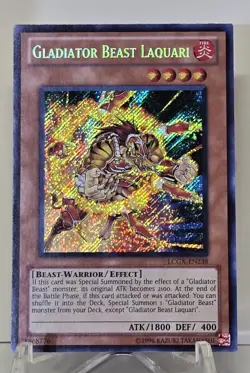Gladiator Beast Laquari LCGX-EN238 Secret Rare 1st Edition Yugioh TCG NM/M - Image 1