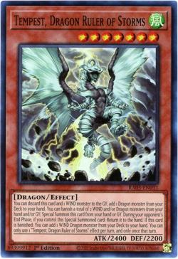 Yugioh! Tempest, Dragon Ruler of Storms RA03-EN011 Super Rare NM/M - Image 1