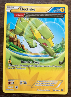 FULL ART Electrike 60/160 - 2015 Pokemon Primal Clash Uncommon Card - CLEAN NM - Image 1