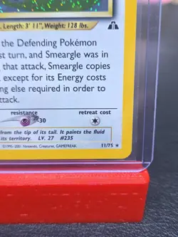 Pokemon TCG Smeargle 11/75 Neo Discovery Unlimited Holo Rare Card - Image 4