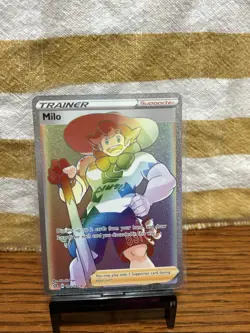 Milo 201/192 Rebel Clash NM Full Art Secret Rainbow Rare Pokemon Card - Image 1