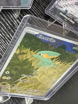 Pokemon TCG Electrike 196/182* Destined Rivals Illustration Full Art Holo Card - Image 5
