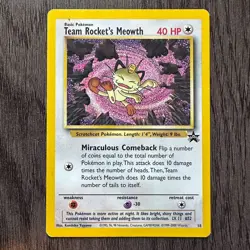 Team Rocket's Meowth 18/53 Black Star Promo Pokemon Card TCG WOTC Vintage - Image 1
