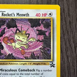 Team Rocket's Meowth 18/53 Black Star Promo Pokemon Card TCG WOTC Vintage - Image 3