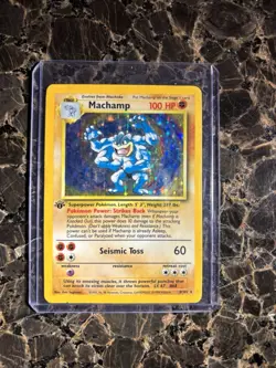 Holographic 1st Edition Machamp Base Set Pokemon Card#68 (8/102) MP XA1 - Image 1