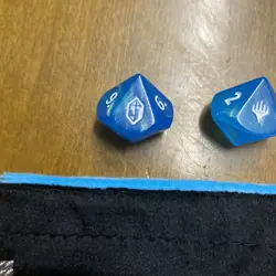 MTG Final Fantasy + Two (2) Promo D10 Dice and Felt Bag Pre-Release Blue Crystal - Image 2