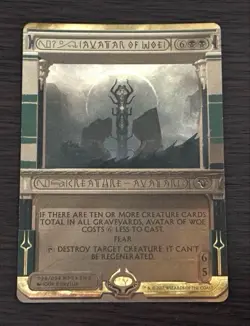 MTG Magic the Gathering Avatar of Woe Foil 2017 English - Image 1