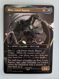 MTG Magic the Gathering Blue, Loyal Raptor 0033 2023 English - Image 1
