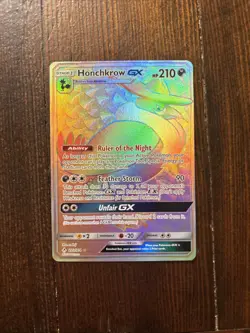 Honchkrow GX Pokemon Card Ruler of the Night Holo Rare 210 HP - Image 1