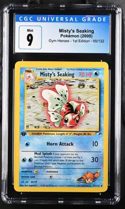 2000 Pokemon Gym Heroes 1st Edition Misty's Seaking #55 CGC 9 - Image 1