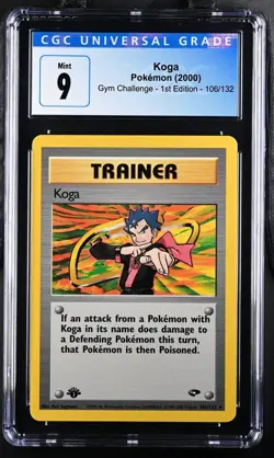 2000 Pokemon Gym Challenge 1st Edition Koga #106 CGC 9 - Image 1
