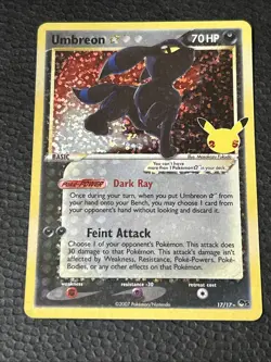 2021 Pokemon Celebrations Umbreon Holo Classic Collection #17/17 Mint - Image 3
