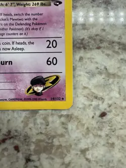 Pokemon Rocket’s Mewtwo 1999 Gym Challenge 14/132 Holo Rare - Image 3