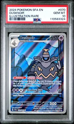 2024 POKEMON SFA EN-SHROUDED FABLE ILLUSTRATION RARE #070 DUSKNOIR PSA 10 - Image 1