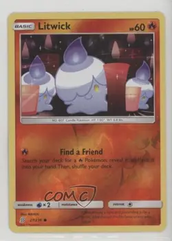 Litwick Reverse Foil Pokemon Sun & Moon Unified Minds #27 0n64 - Image 1