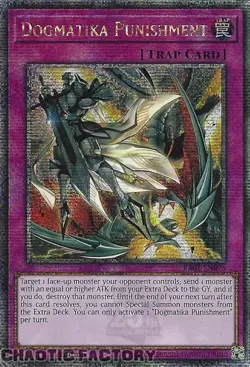 YUGIOH Quarter Century Secret Rare RA01-EN076 Dogmatika Punishment 1st Edition L - Image 1