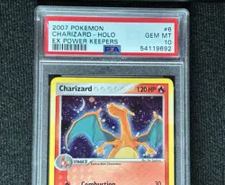 2007 Pokemon EX Power Keepers Charizard Holo Rare Card #6/108 PSA 10 GEM MINT - Image 1