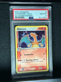 2007 Pokemon EX Power Keepers Charizard Holo Rare Card #6/108 PSA 10 GEM MINT - Image 4