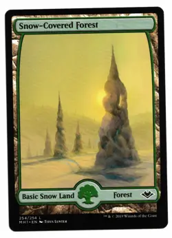 MTG Card: Snow-Covered Forest Modern Horizons 254/254 Full Art Land! NM - Image 1