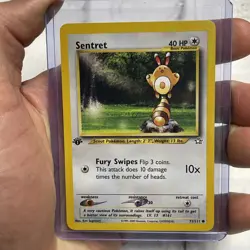 Pokemon Sentret 71/111 Common Pokemon Card NM/MT 1st Edition Nintendo TCG WOTC - Image 1