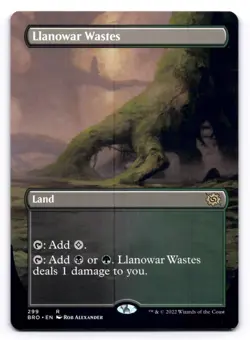 Llanowar Wastes LP Borderless The Brothers' War 299 MTG Magic Regular - Image 1
