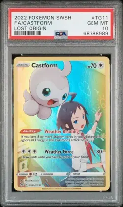 2022 POKEMON SWORD & SHIELD LOST ORIGIN #TG11 FULL ART/CASTFORM PSA 10 POP 107 - Image 1