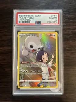 2022 POKEMON SWORD & SHIELD LOST ORIGIN #TG11 FULL ART/CASTFORM PSA 10 - Image 1