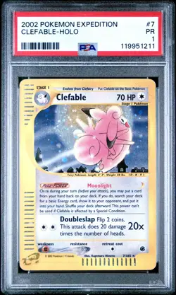 PSA 1 2002 Expedition Clefable Holo Foil 7/165 WOTC E-Reader Series Pokemon - Image 1