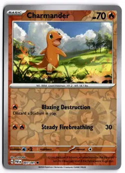 Pokemon TCG Charmander - 007/091 SV: Paldean Fates Common Reverse Holo NM - Image 1