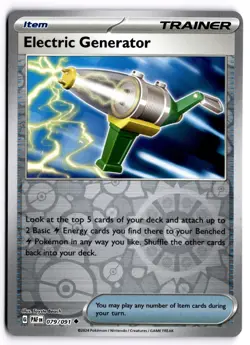 Pokemon TCG Electric Generator 079/091 SV: Paldean Fates Uncommon Reverse Holo - Image 1