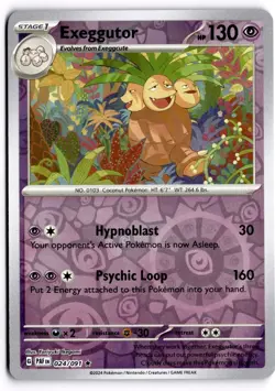 Pokemon TCG Exeggutor 024/091 SV: Paldean Fates Rare Reverse Holo NM - Image 1
