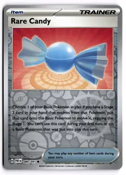 Pokemon TCG Rare Candy 089/091 SV: Paldean Fates Common Reverse Holo NM - Image 1