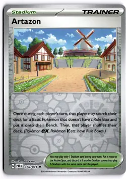 Pokemon TCG Artazon 076/091 SV: Paldean Fates Uncommon Reverse Holo NM - Image 1