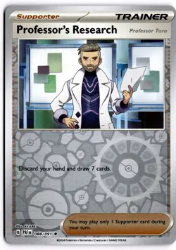 Pokemon TCG Professor's Research - 088/091 SV: Paldean Fates Rare Reverse Holo - Image 1