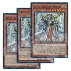 Yugioh Ehther the Heavenly Monarch x 3 - 1st Edition Super Rare NM - Free Holo - Image 1
