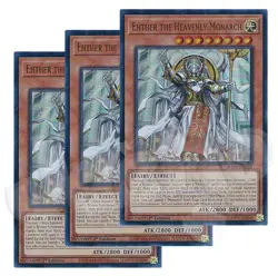 Yugioh Ehther the Heavenly Monarch x 3 - 1st Edition Ultra Rare NM - Free Holo - Image 1