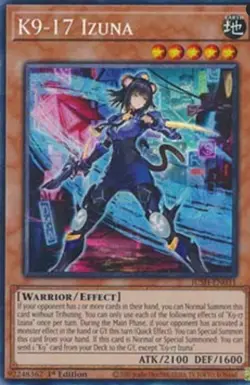 YuGiOh K9-17 Izuna JUSH-En031 Collectors Rare englisch Neu 1st - Image 1