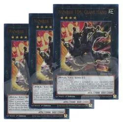 Yugioh - Number 106 Giant Hand x 3 - 1st Edition Ultra Rare LP - Free Holo Card - Image 1